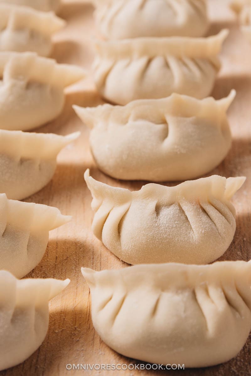 Uncooked Chinese dumplings