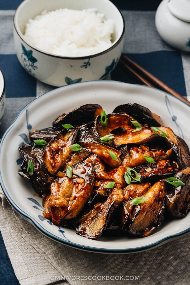 Homemade Chinese eggplant with garlic sauce