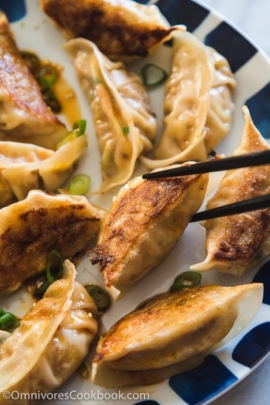 Carrot Dumplings - An elegant vegetarian dumpling that uses carrots, bamboo shoots, mushrooms, and eggs to create a fresh, moist, and rich filling.