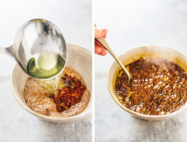 Homemade Chili Oil Cooking Process