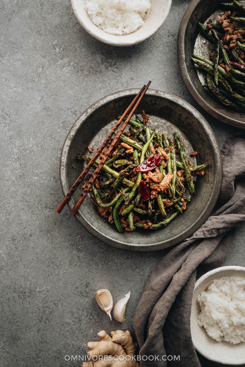Blistered and charred green beans are tossed with an aromatic sauce, making this dish too good to pass up, and it’s substantial enough to serve as a main.