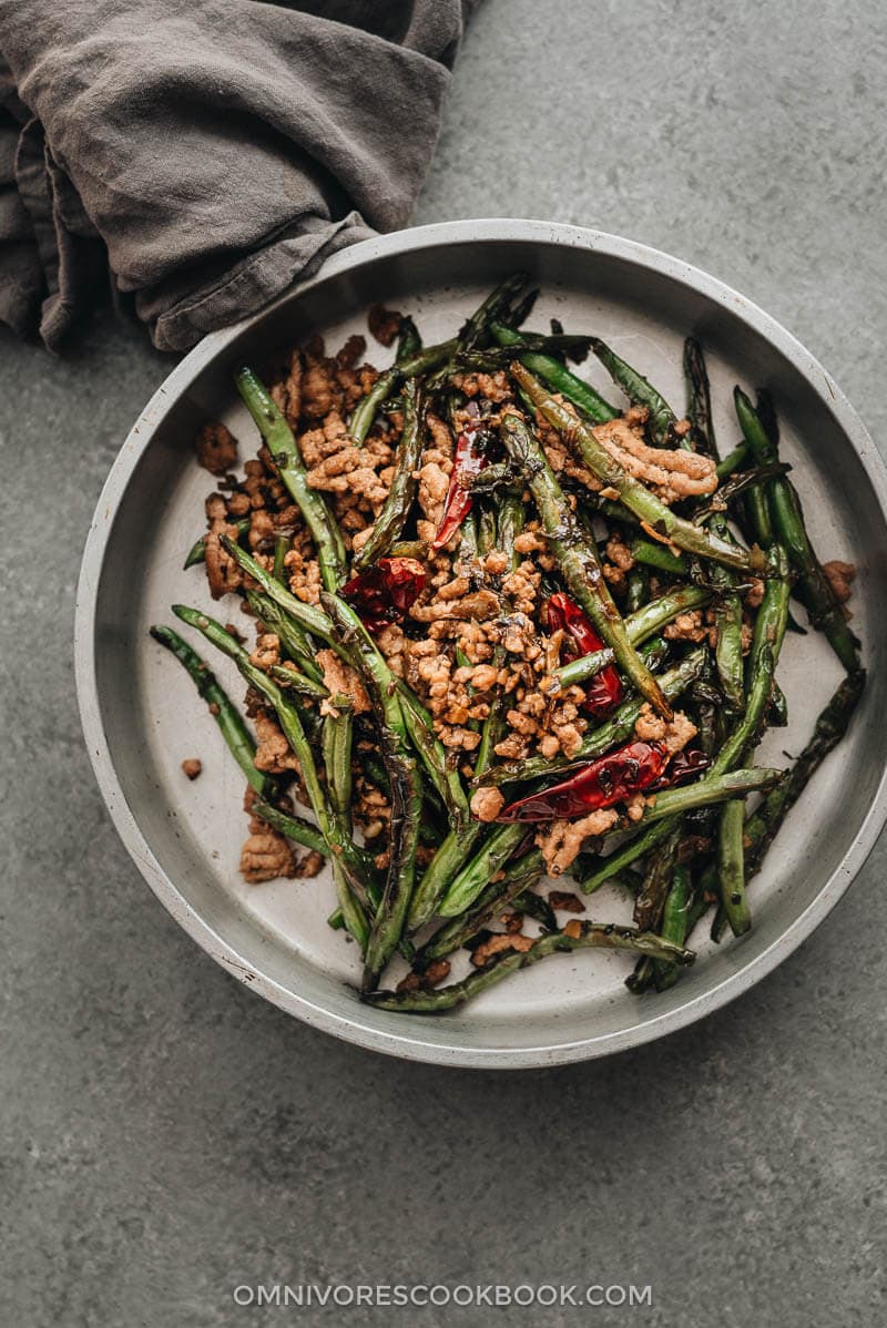 Blistered and charred green beans are tossed with an aromatic sauce, making this dish too good to pass up, and it’s substantial enough to serve as a main. {Vegan Adaptable, Gluten Free Adaptable}
