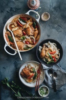 Da Pan Ji - A hearty chicken potato stew in a rich Chinese-style sauce served on top of noodles. It’s one of those one-pot comfort recipes that you always crave.