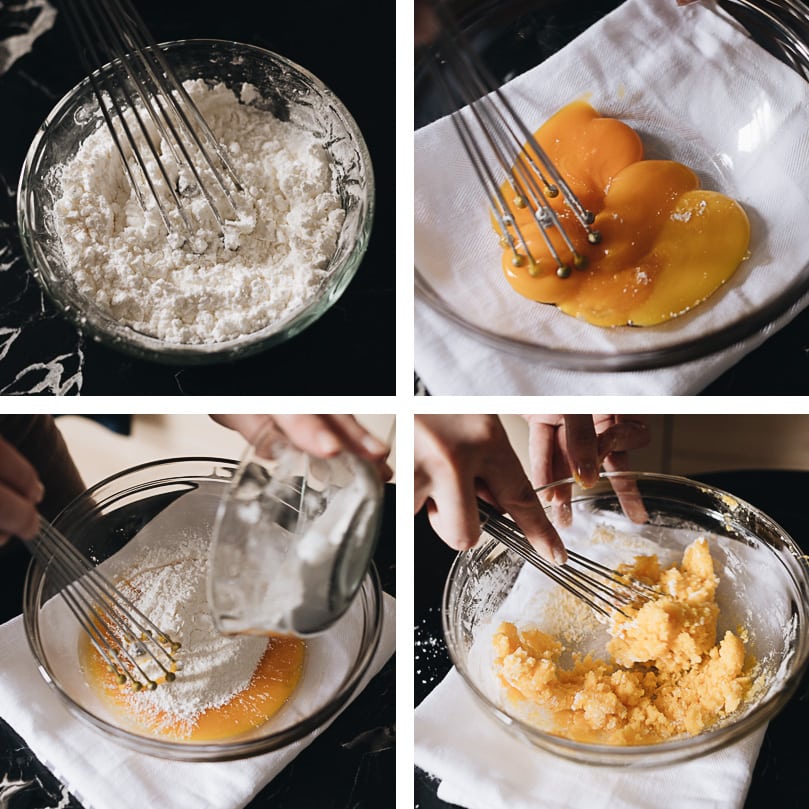 Custard filling process step-by-step - preparing eggs