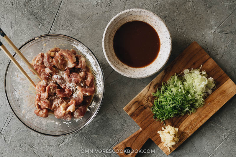 Ingredients for sweet and sour pork