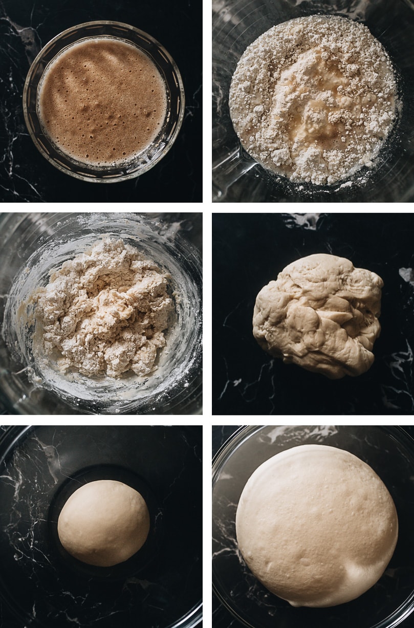 Preparing dough for making steamed custard buns
