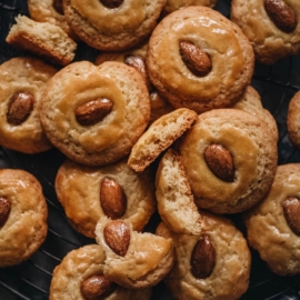 Chinese almond cookies showing texture