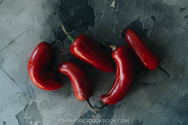 Red jalapeno peppers
