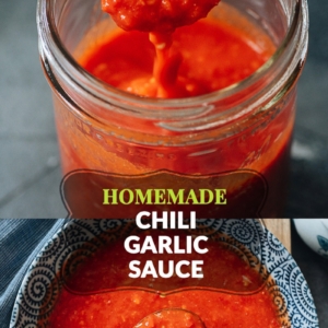 This homemade chili garlic sauce recipe is just like the famed Huy Fong brand, giving you authentically garlicky and spicy results that are rich and well balanced. Use it to create your favorite Asian recipes! {Vegan, Gluten-Free}