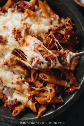 Baked Arrabiata pasta with tuna