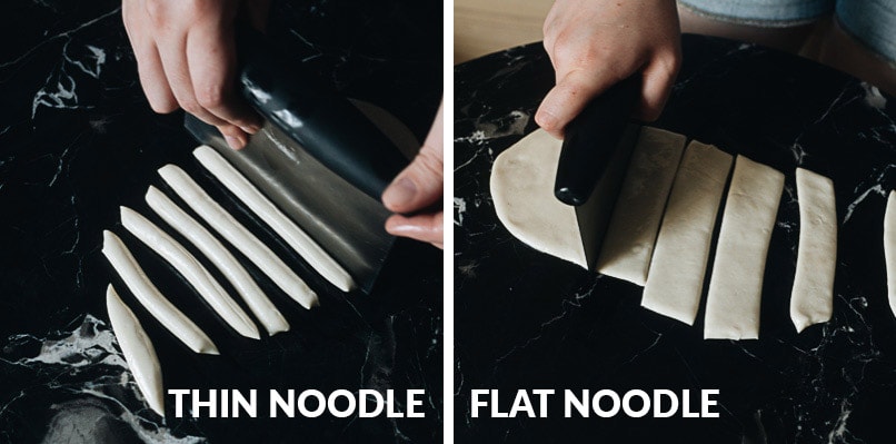 How to cut the dough for pulling noodles