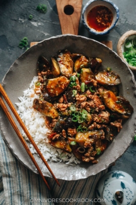 Sichuan braised eggplant over rice