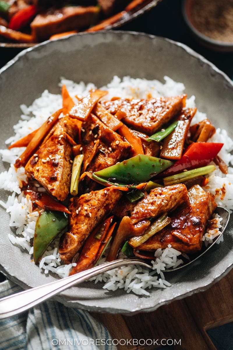 Homestyle tofu over rice