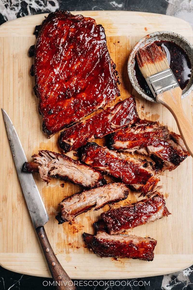 Slow roast BBQ ribs