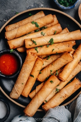 Fillipino spring rolls close up