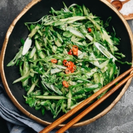 Chinese tiger salad with cucumber, green onion, and chile pepper