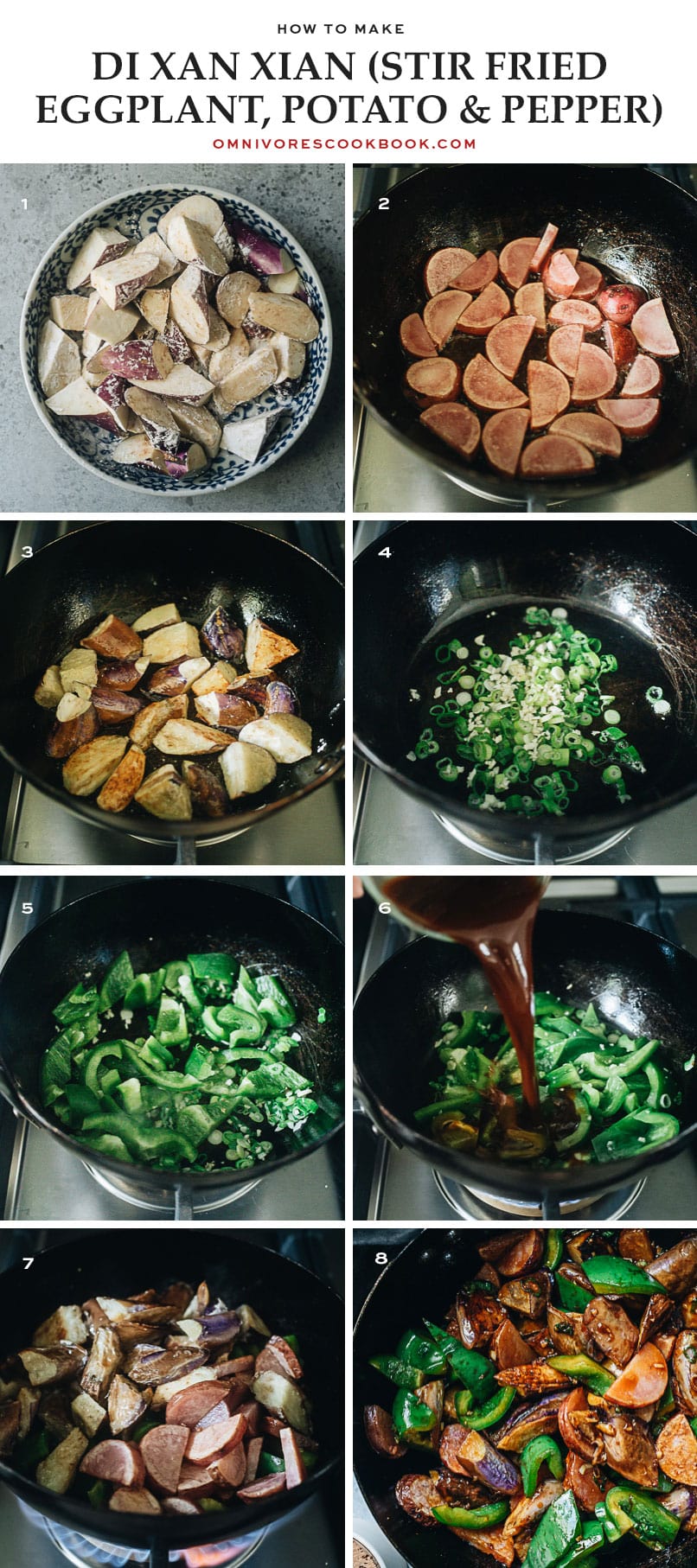 Di San Xian cooking step-by-step