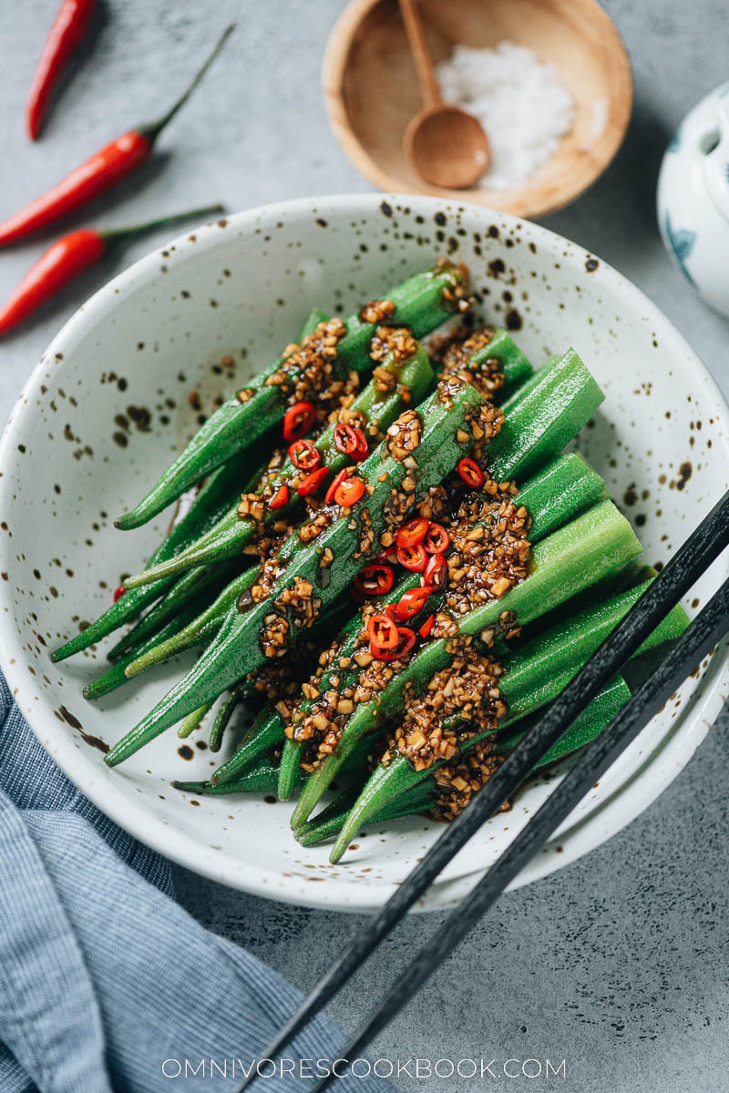 Okra salad with Chinese dressing