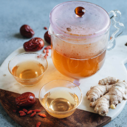 A soothing and nourishing Chinese jujube tea that is very easy to put together and will warm your soul. The Chinese red dates are simmered to release the delicious juice, lightly sweetened with brown sugar and enhanced with ginger. {Gluten-Free, Vegan}