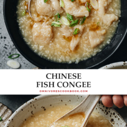 Soothe your soul with the comforting silkiness of Chinese fish congee. The delightful texture finished with tender slices of fish is the perfect way to add a satisfying side dish to your dinner table. {Gluten-Free adaptable}